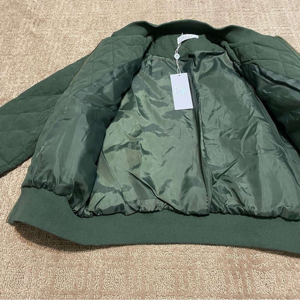 {Sage The Label} Green Quilted Bomber Jacket ~ Size XS - Picture 5 of 16